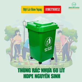 Thùng Rác Nhựa 60 Lít - HDPE Nguyên Sinh