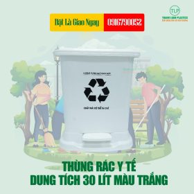 Thùng Rác Y Tế 30 Lít Chân Đạp Màu Trắng- Đặt Hàng: 0916790052