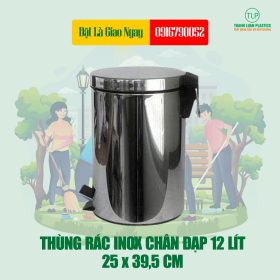 Thùng Rác Chân Đạp Inox 12 Lít - Hotline 0916790052