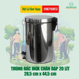 Thùng Rác Chân Đạp Inox 20 Lít - Hotline 0916790052
