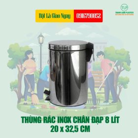Thùng Rác Chân Đạp Inox 8 Lít - Hotline 0916790052