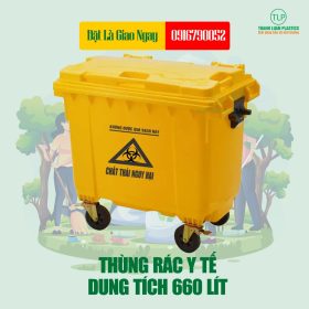 Thùng Rác Y Tế 660 Lít Màu Vàng - Hotline 0916790052