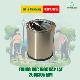 Thùng Rác Inox Nắp Bập Bênh 250 x 305mm