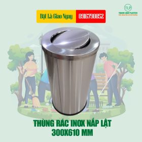 Thùng Rác Inox Nắp Bập Bênh 300 x 610mm