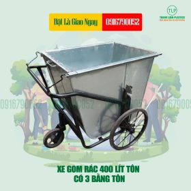 Xe Gom Rác(Đẩy Rác) 3 Bánh Xe 400 Lít - 0916790052